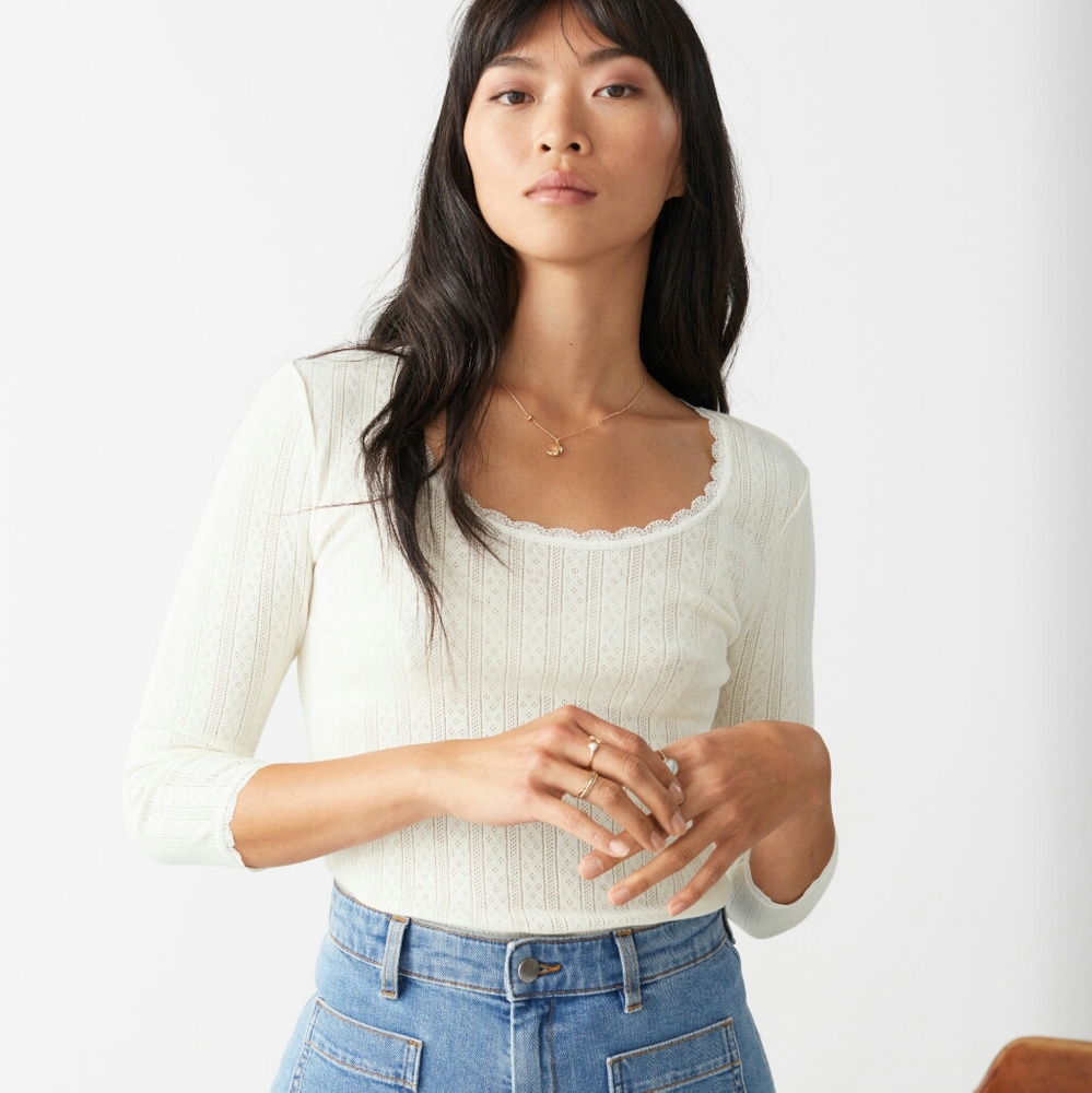 &Other Stories NWT Ribbed Scoop Neck Top